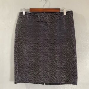 Abs Platinum Black and Purple Knee-Length Pencil Skirt